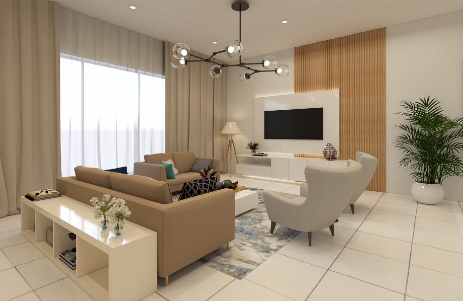 A furnished living room